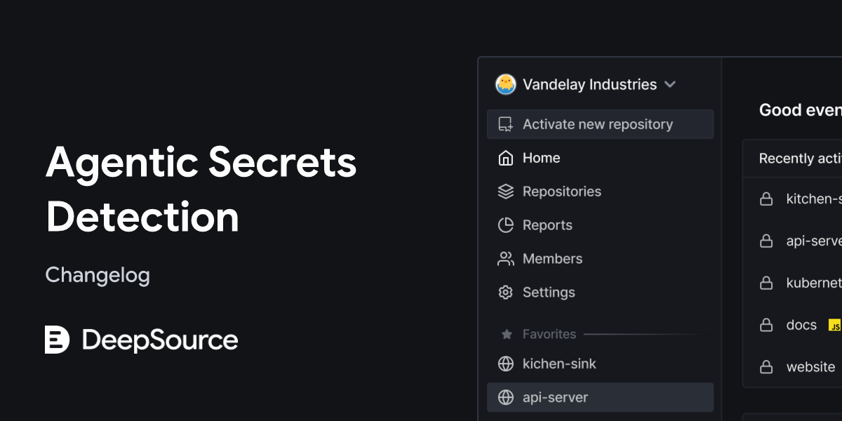 Agentic Secrets Detection • DeepSource Changelog
