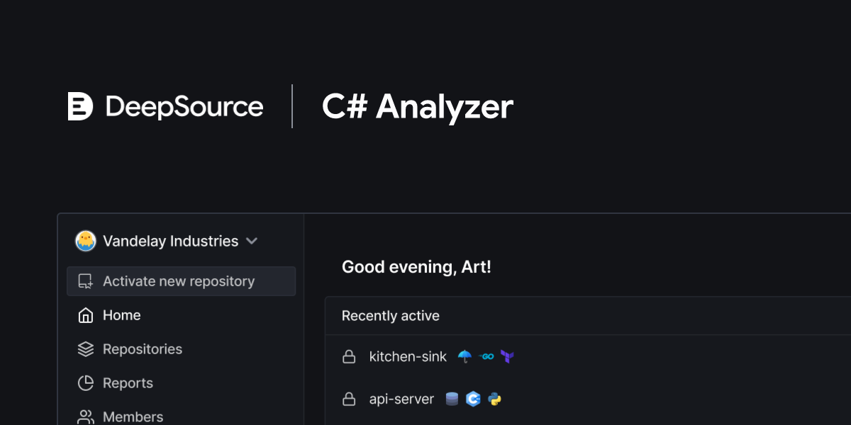 C# Static Analysis and SAST ・ DeepSource