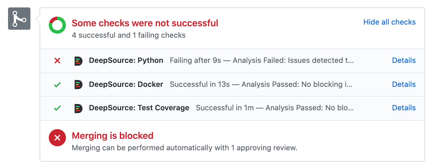 DeepSource pull request workflow