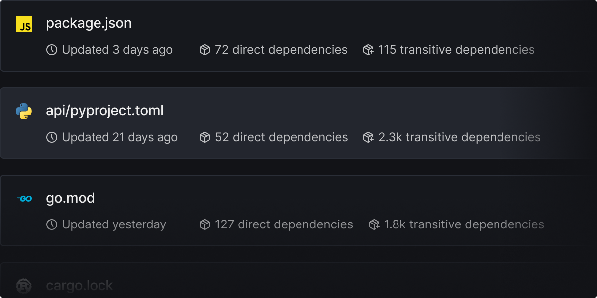 Targets in DeepSource SCA