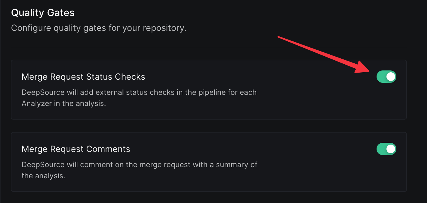 Merge Request Status Checks Setting